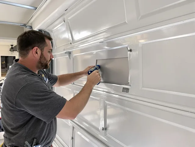 Garage door panel repair by Foxborough Garage Door Repair in Foxborough
